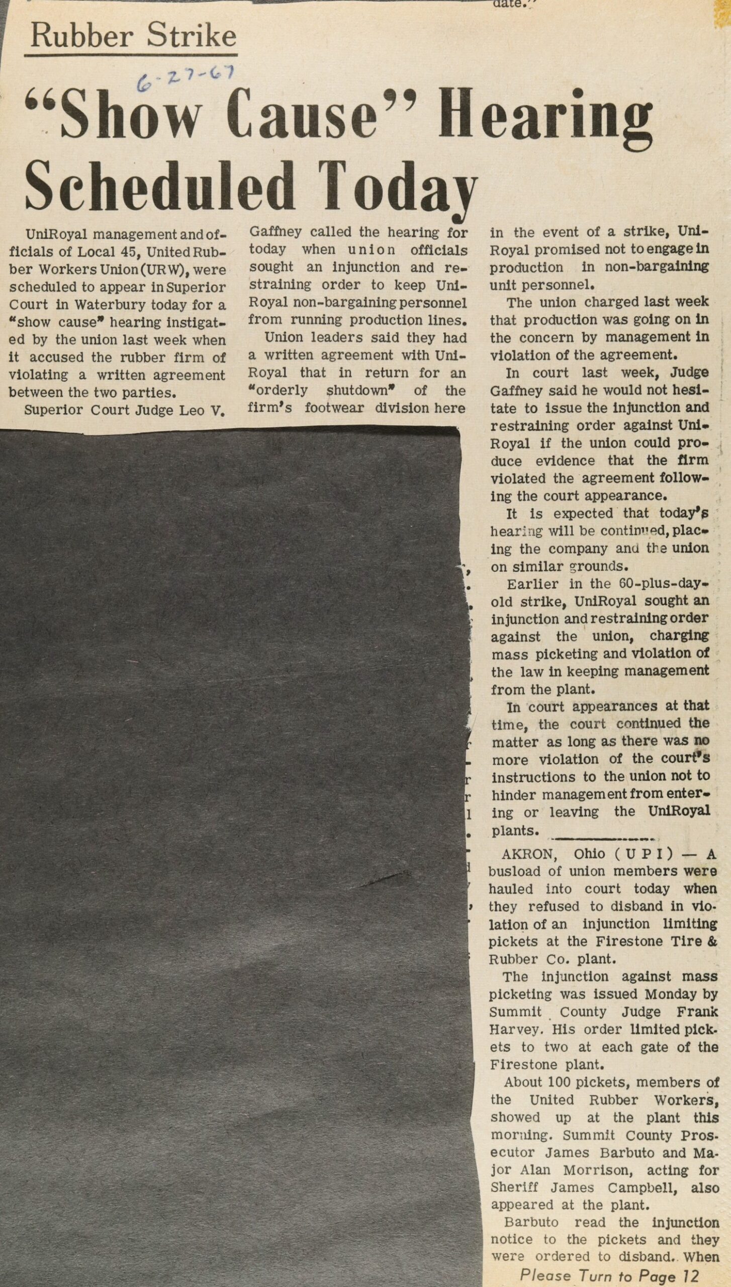 "Show Cause" Hearing Scheduled Today