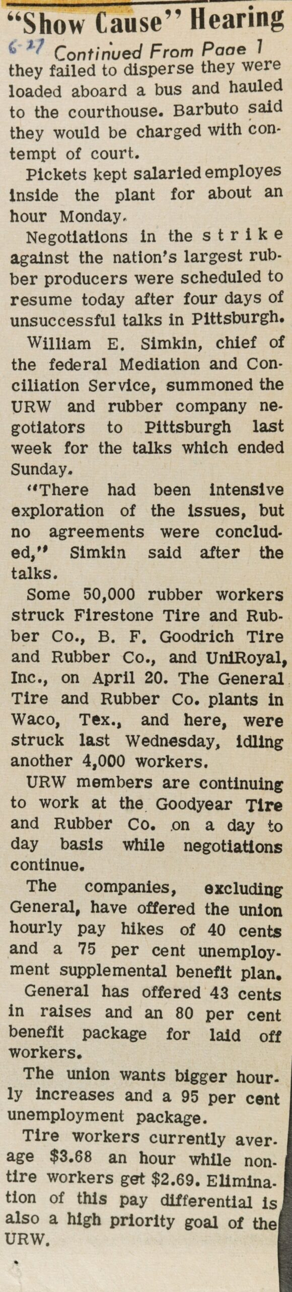 "Show Cause" Hearing