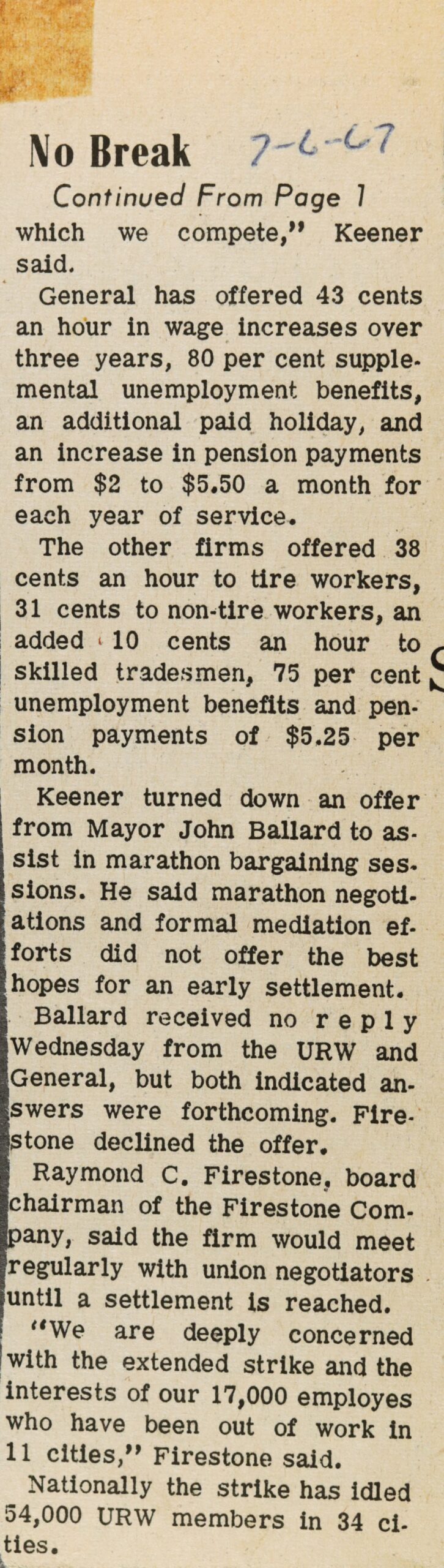 No Break Continued From Page 1