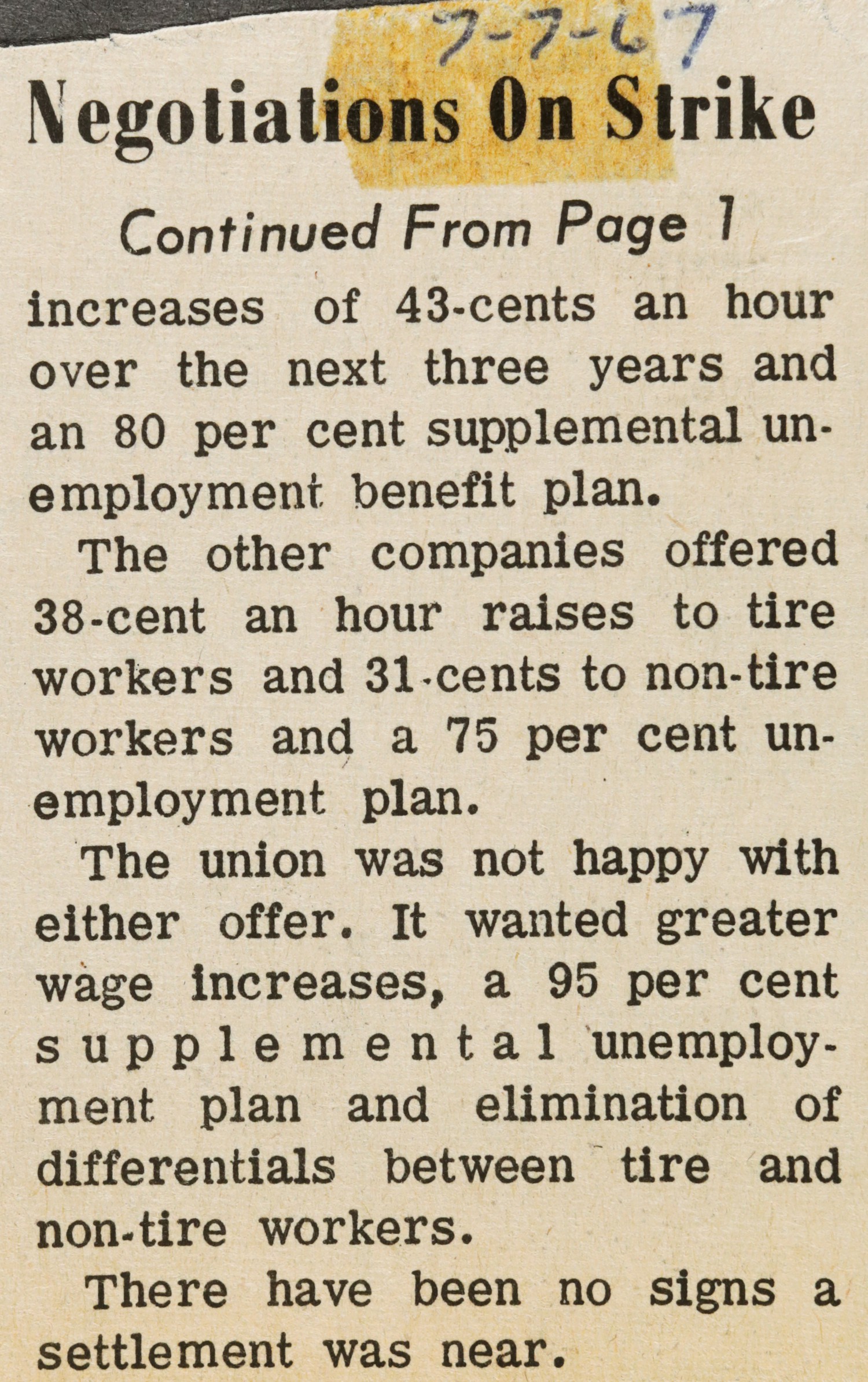 Negotiations On Strike