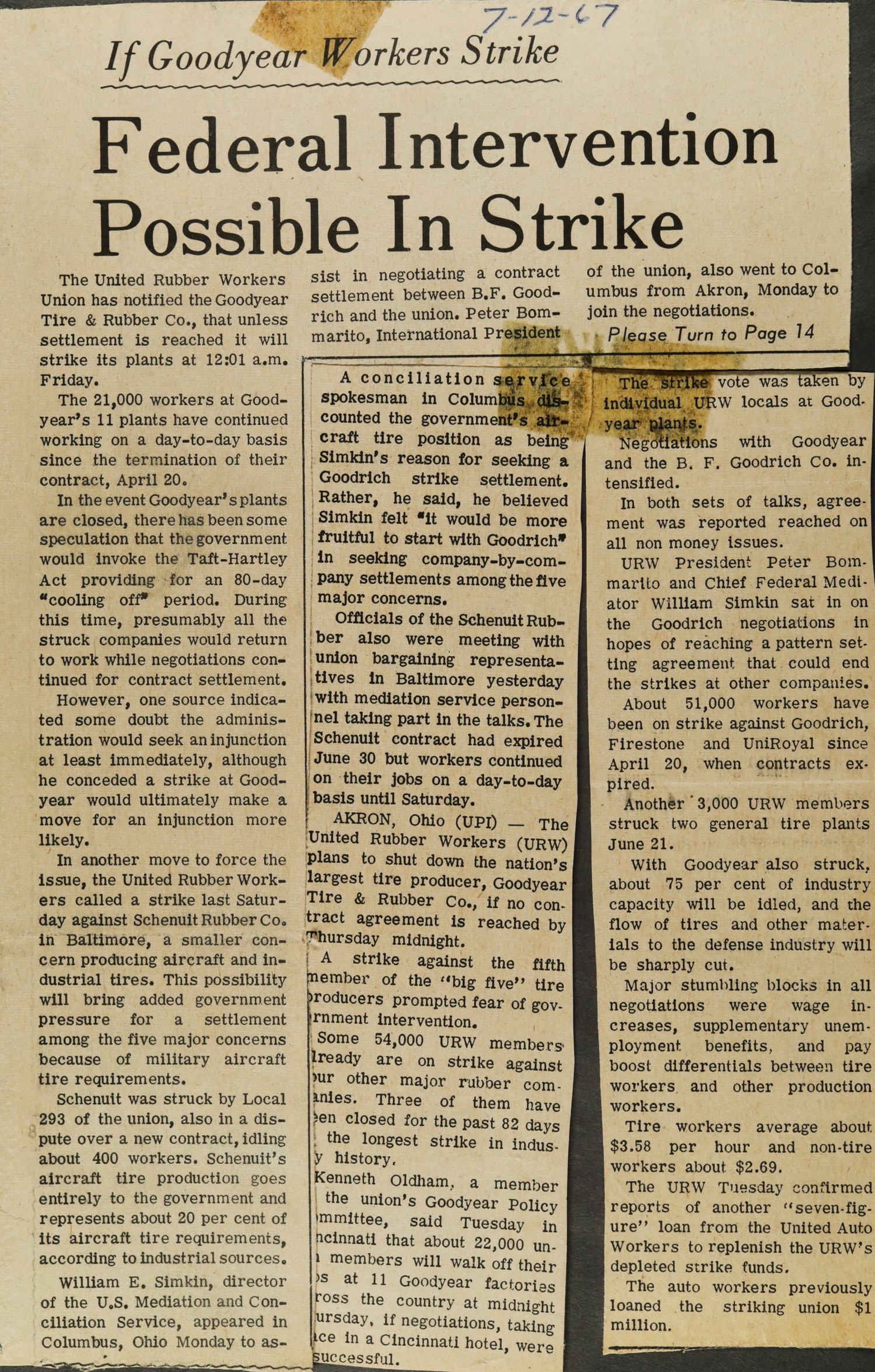 Federal Intervention Possible In Strike