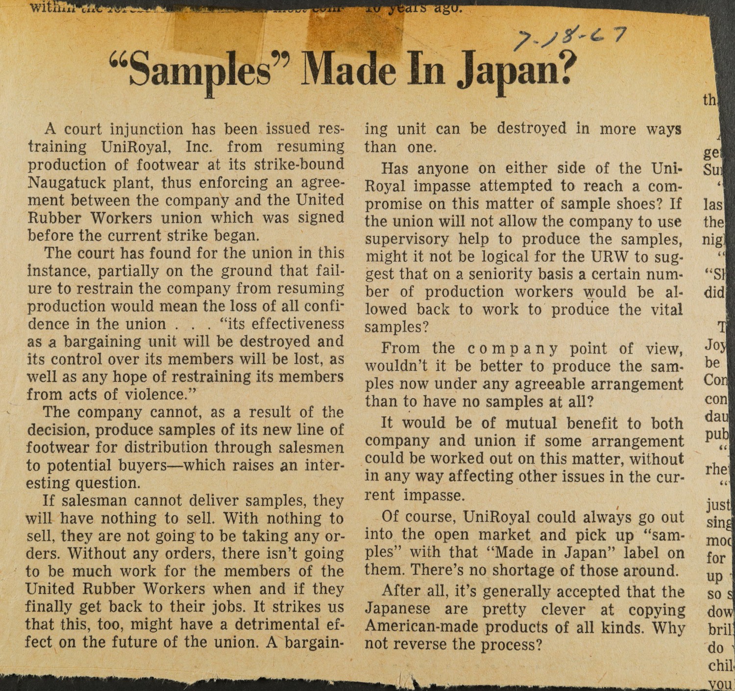 "Samples" Made In Japan?