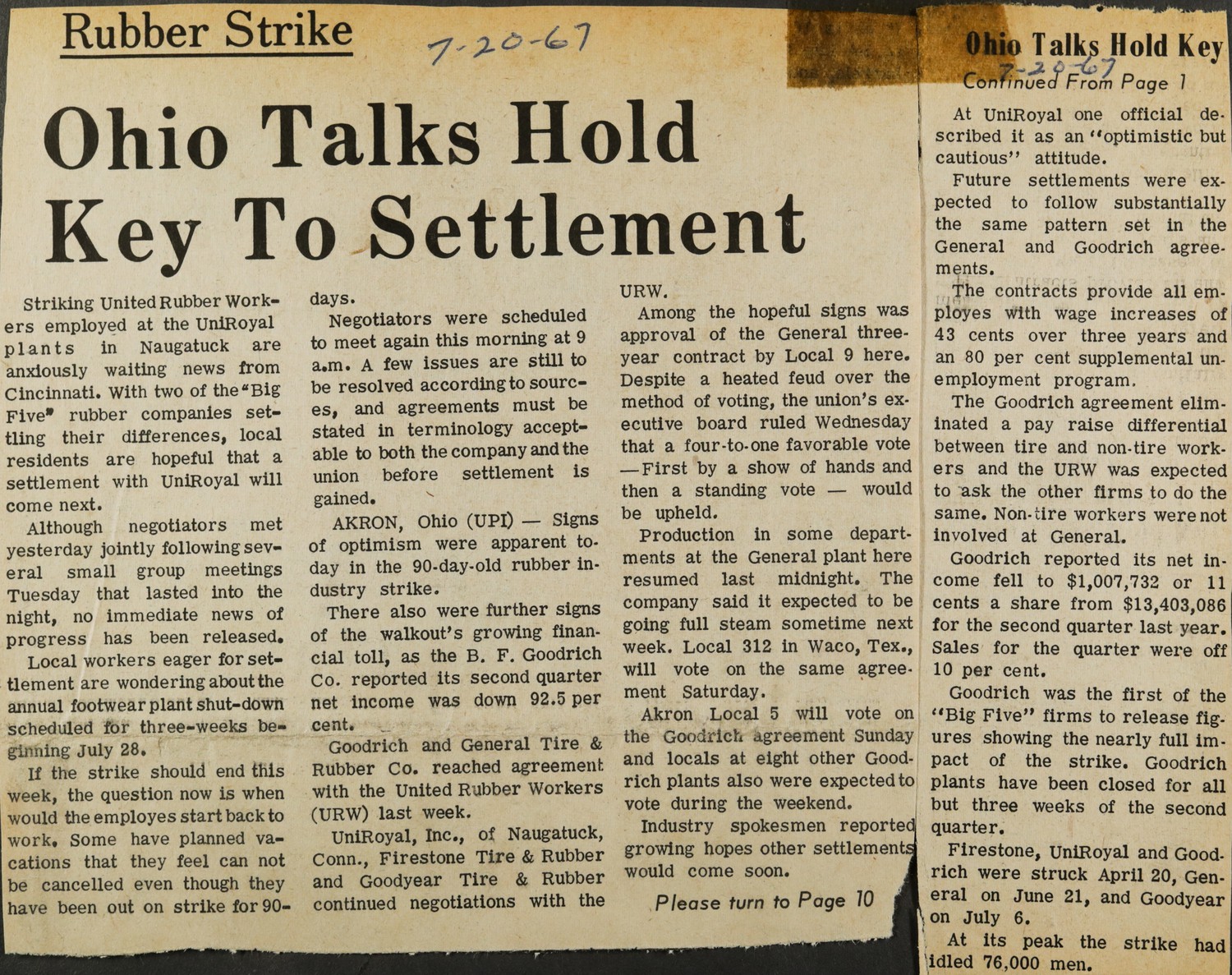 Ohio Talks Hold Key To Settlement