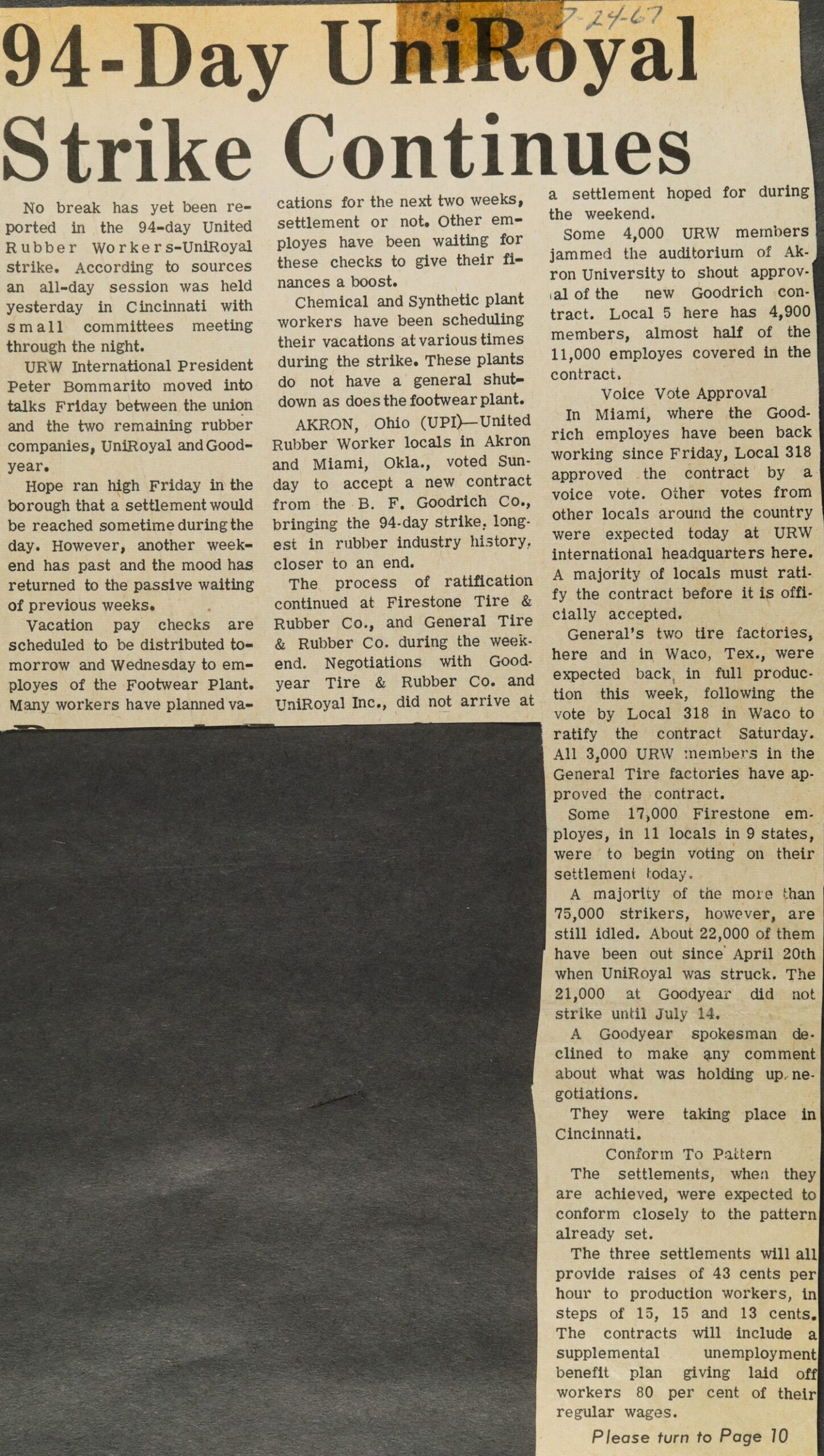 94-Day UniRoyal Strike Continues