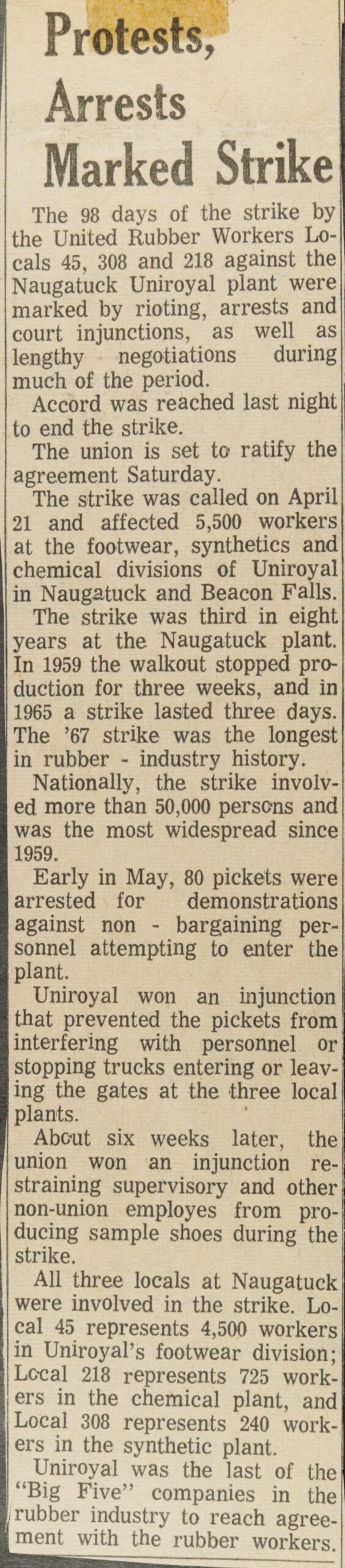 Protests, Arrests Marked Strike