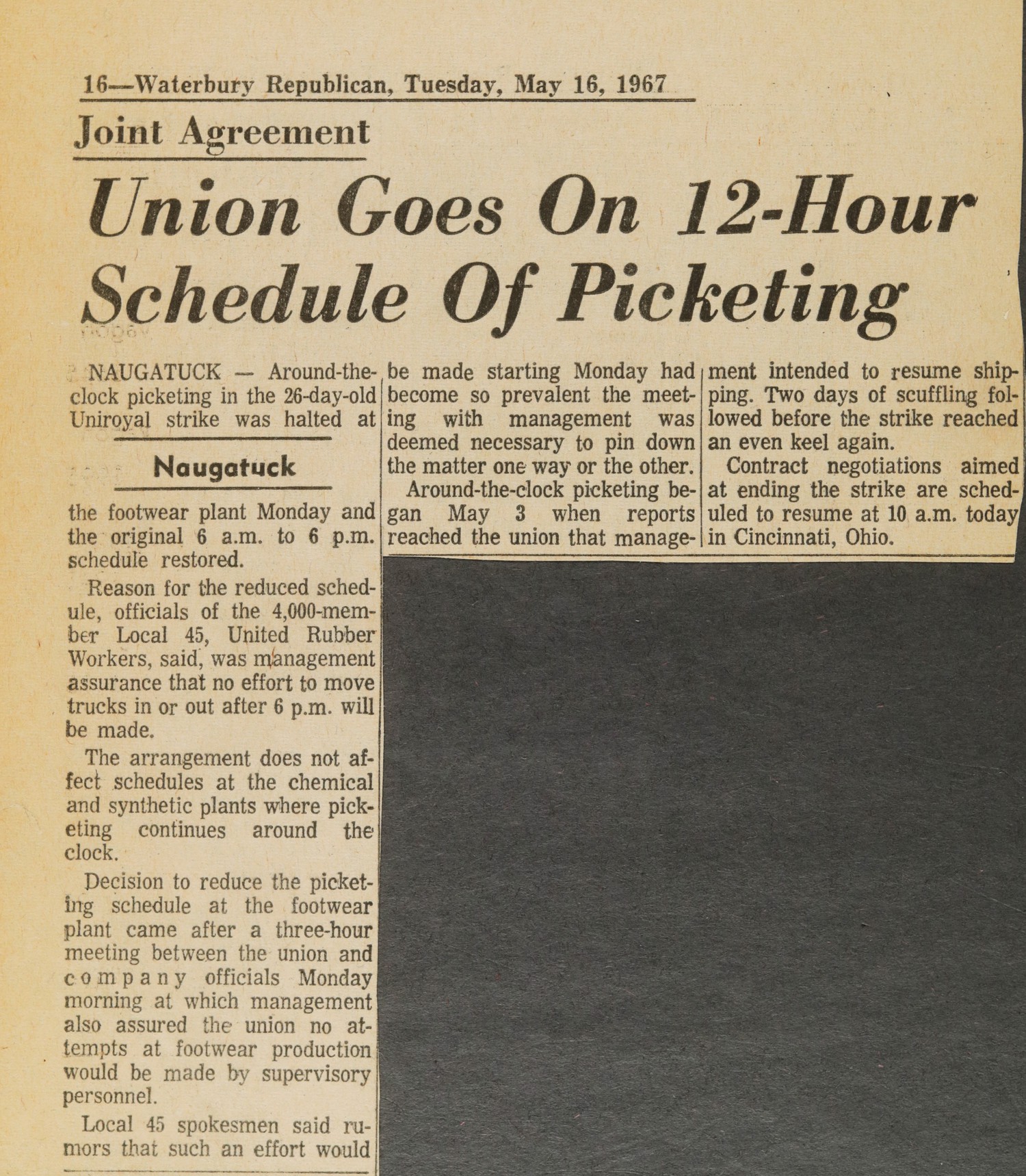 Union Goes On 12-Hour Schedule Of Picketing