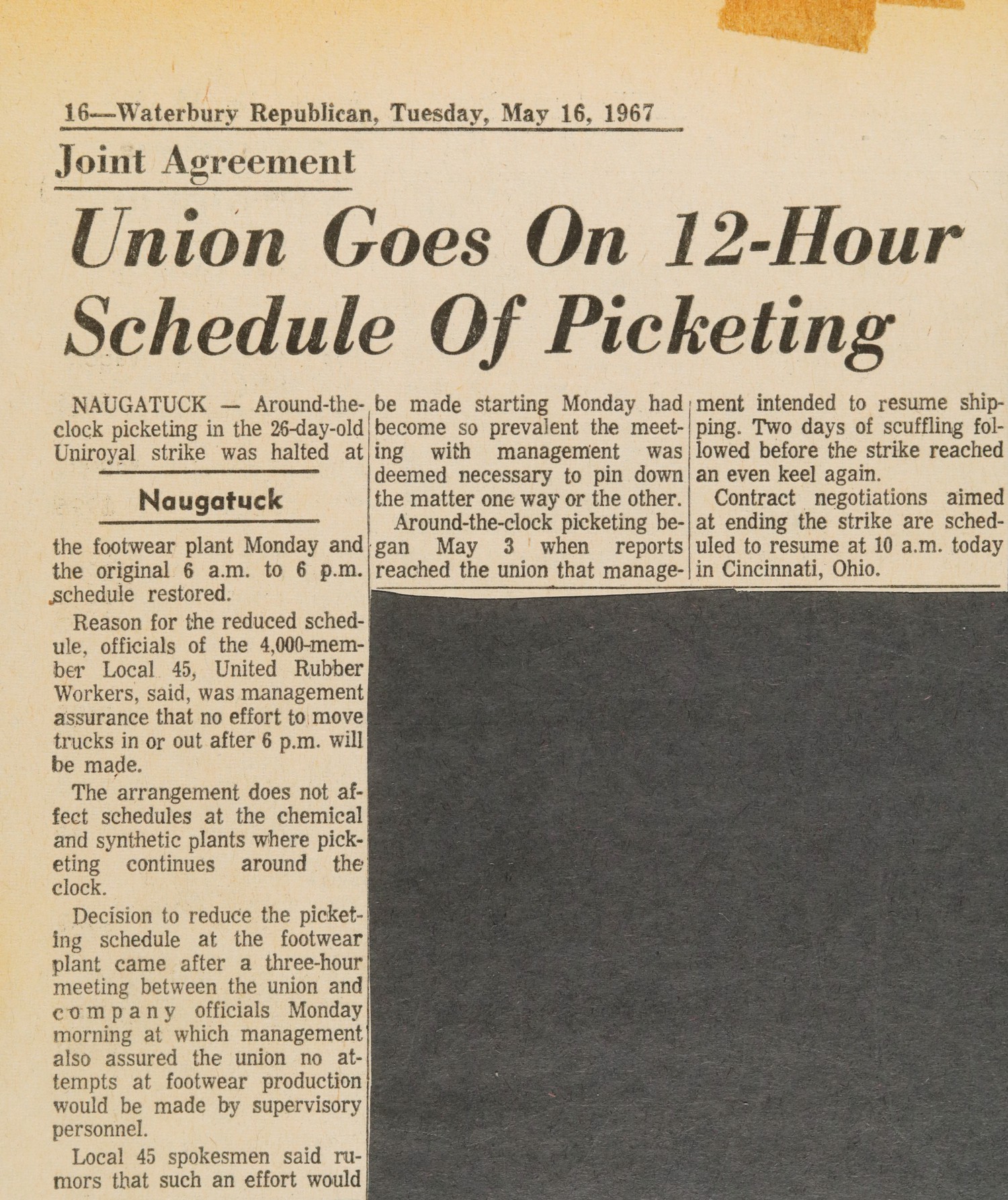 Union Goes On 12-Hour Schedule Of Picketing