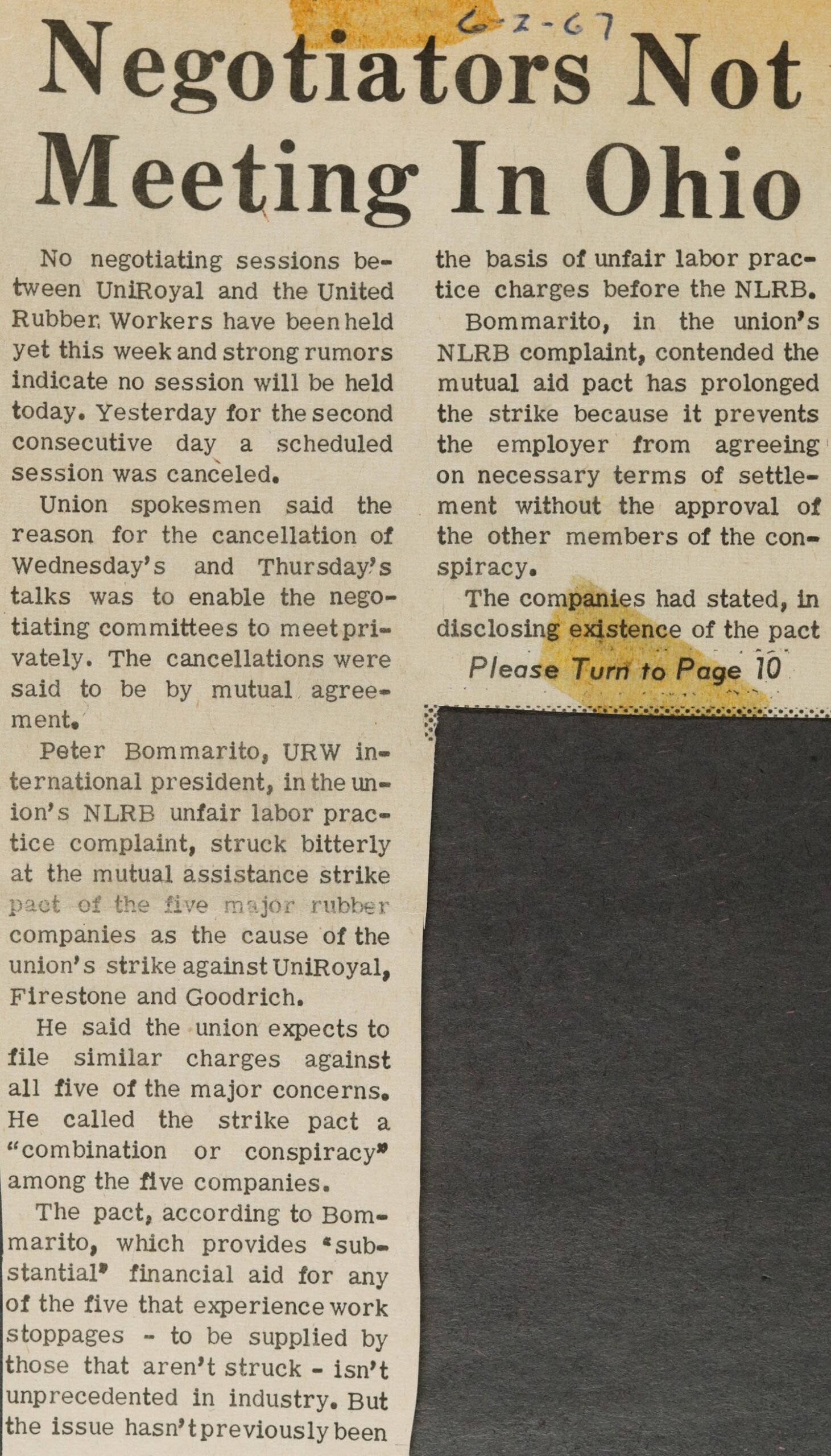 Negotiators Not Meeting In Ohio