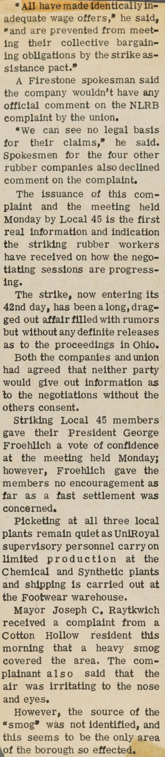 All have made identically inadequate wage offers, he said, and are prevented from meeting their collective bargaining obligations by the strike assistance pact
