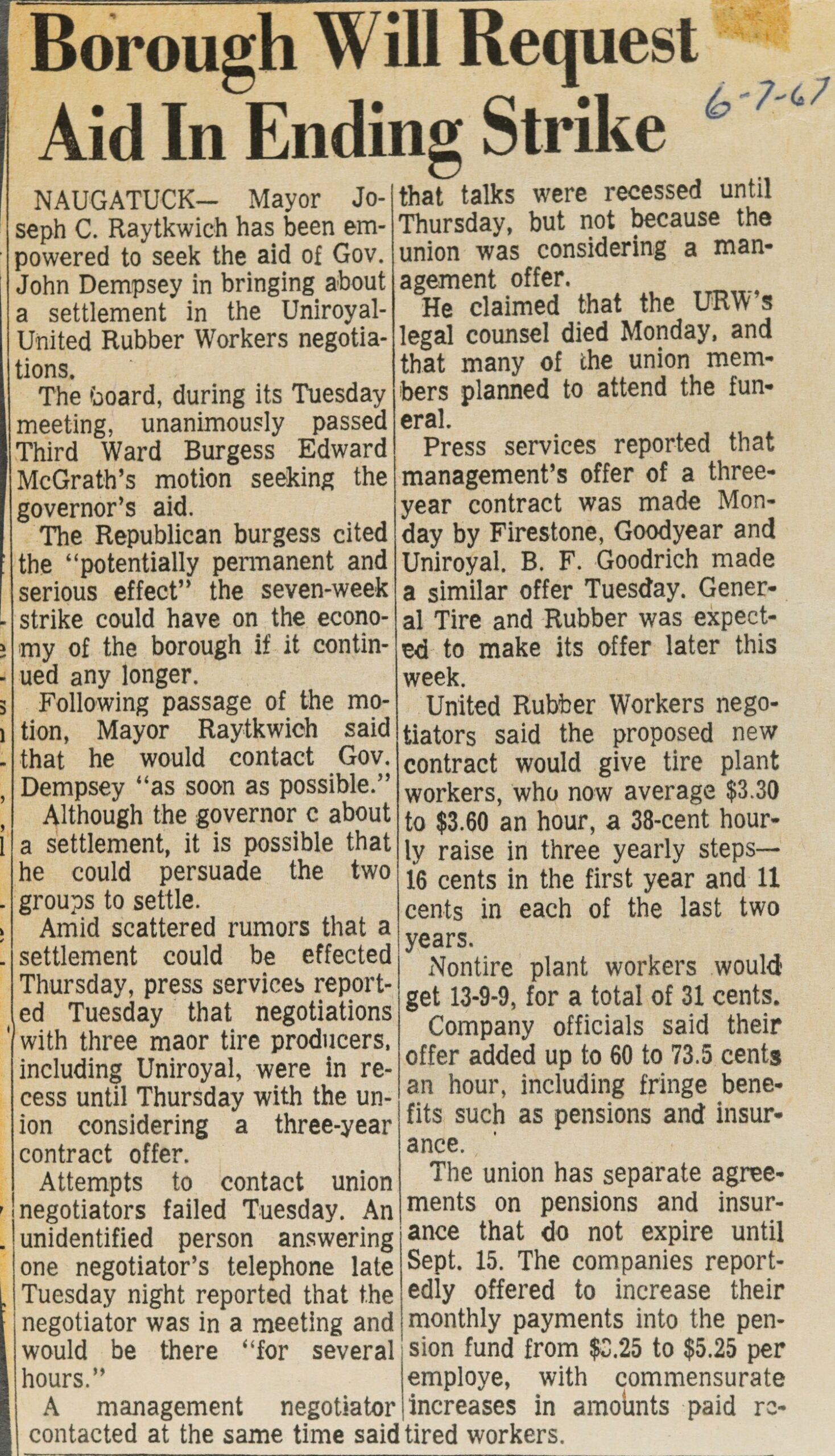 Borough Will Request Aid In Ending Strike