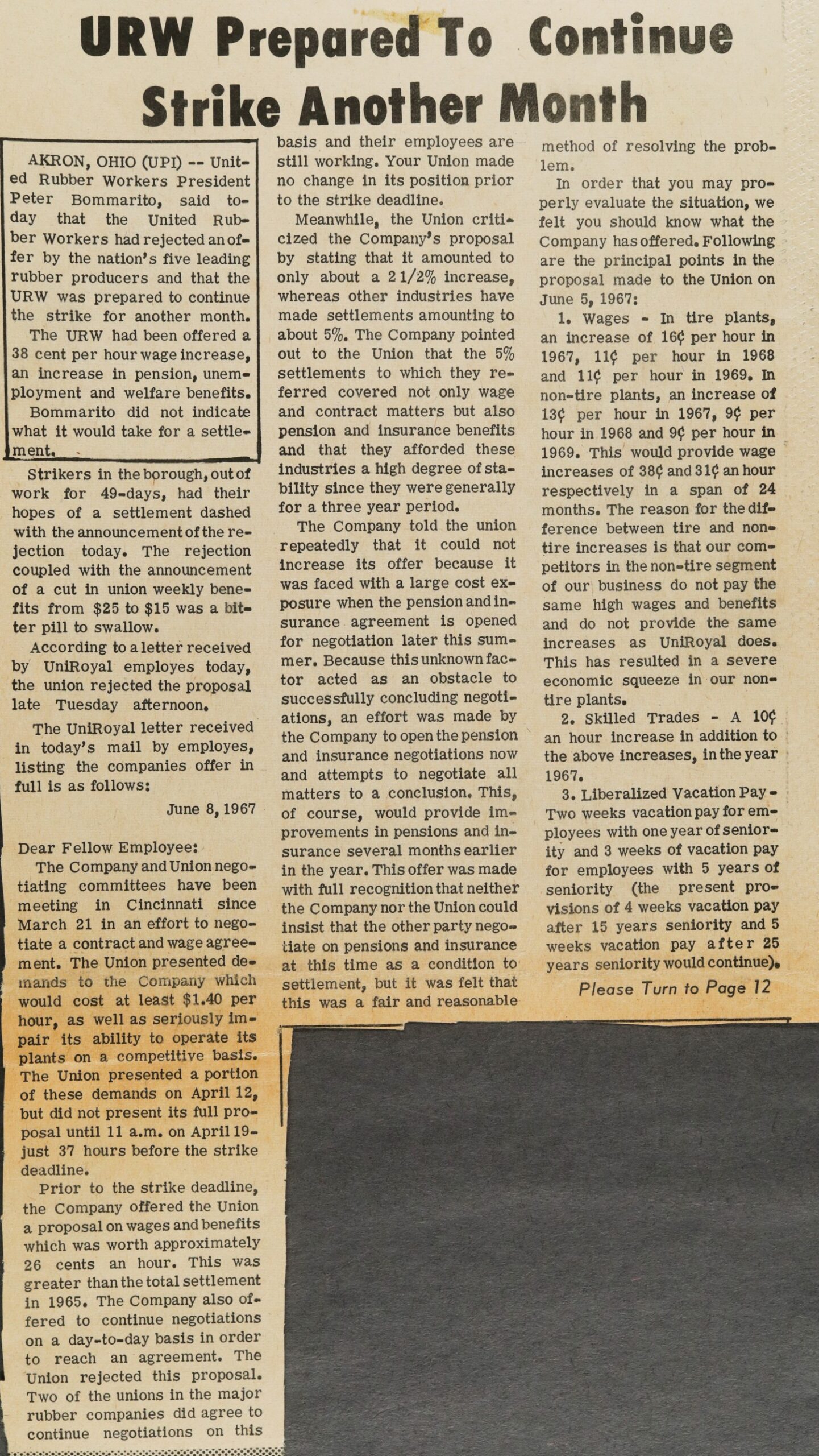 URW Prepared To Continue Strike Another Month