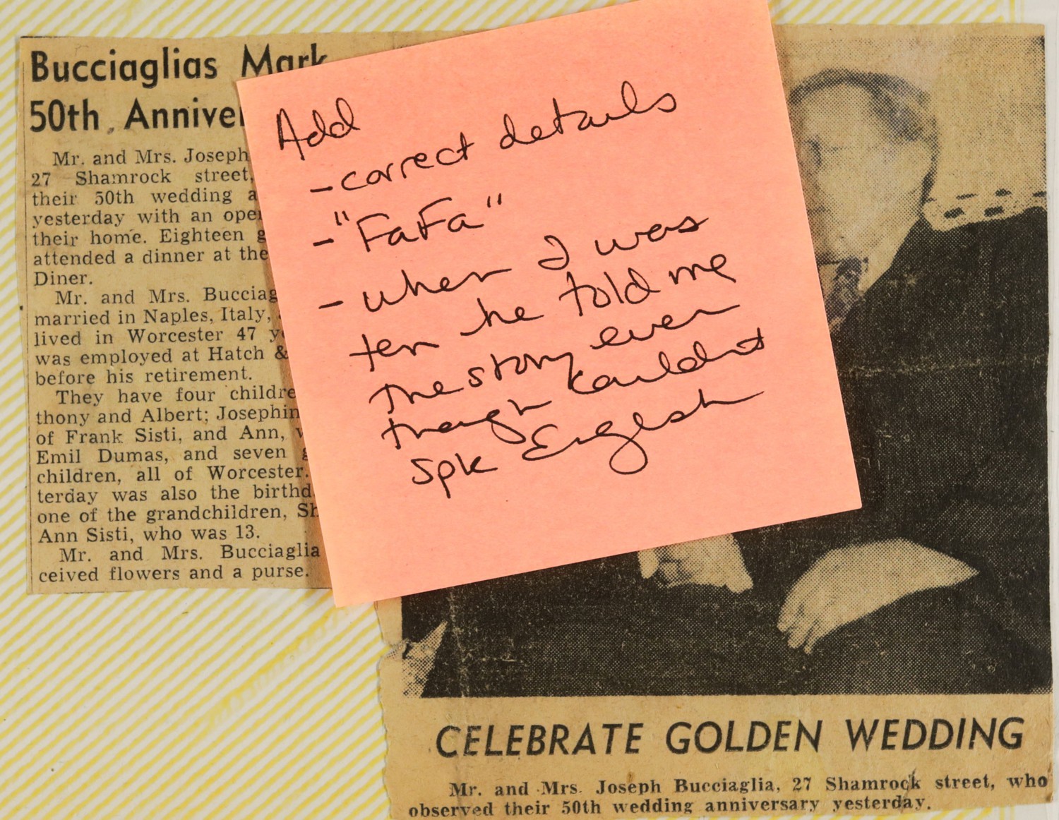 Bucciaglias Mark 50th Anniversary