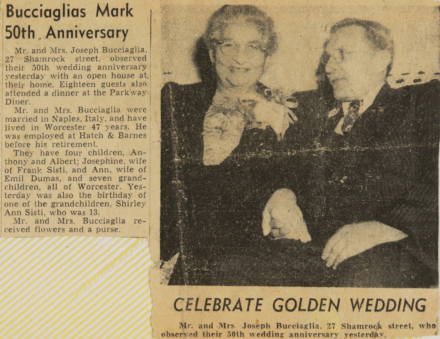 Bucciaglias Mark 50th, Anniversary