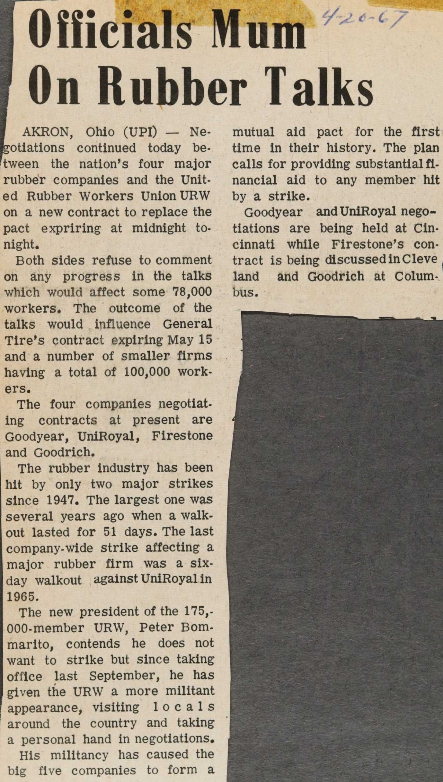 Officials Mum On Rubber Talks