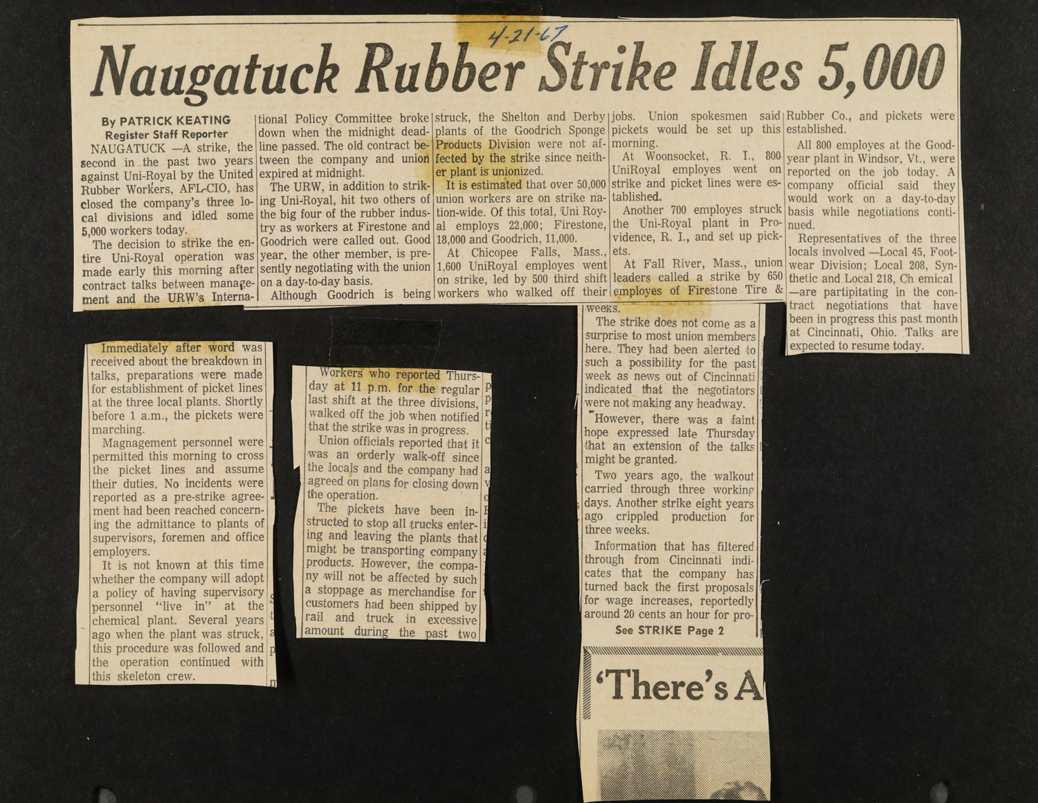 Naugatuck Rubber Strike Idles 5,000