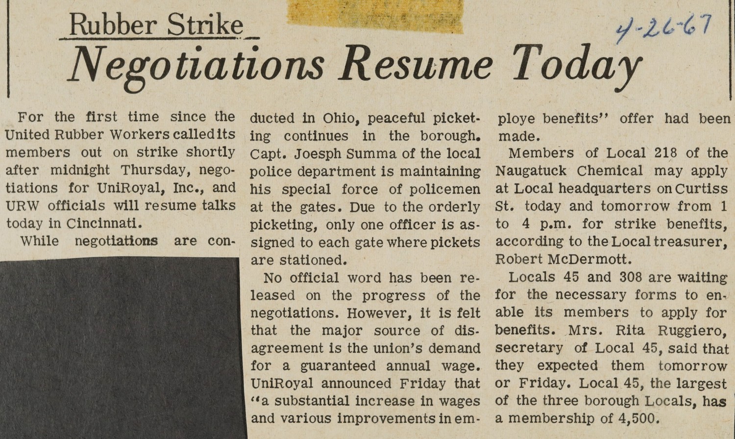 Rubber Strike Negotiations Resume Today