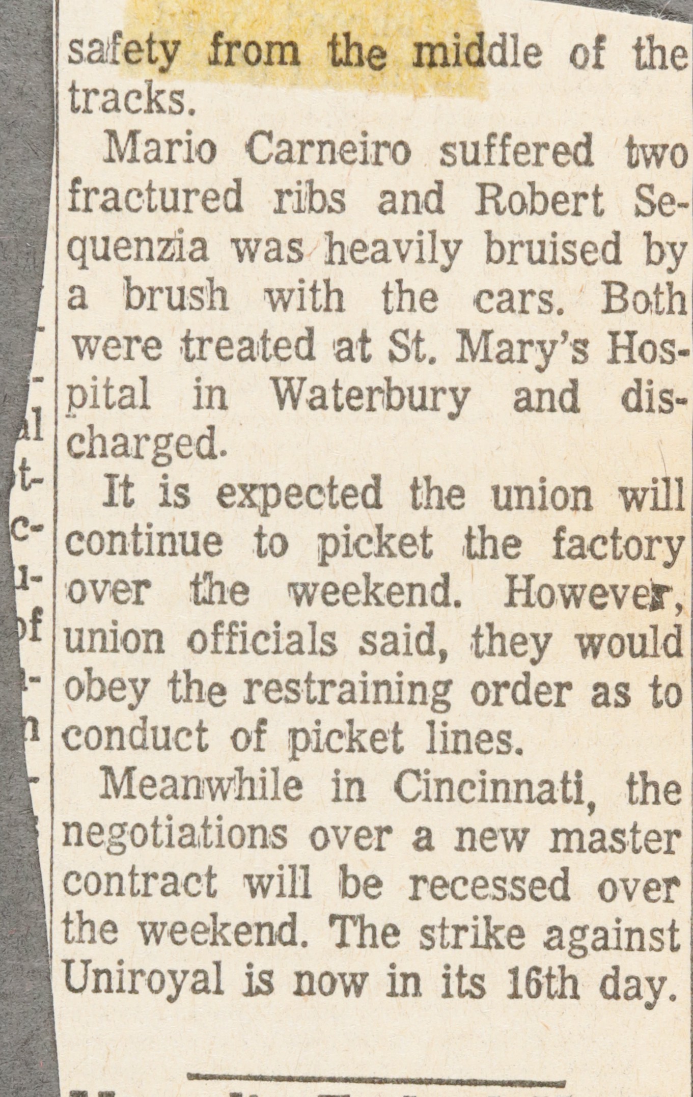 Safety from the middle of the tracks.