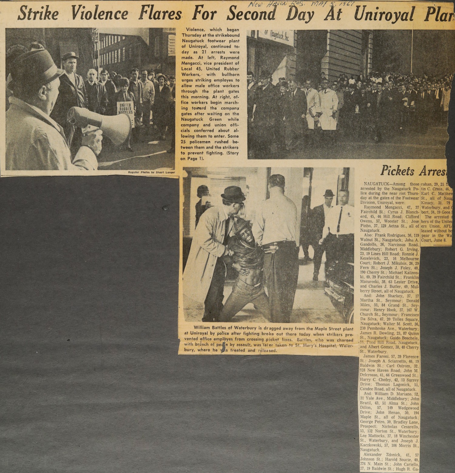 Strike Violence Flares For Second Day At Uniroyal Plant